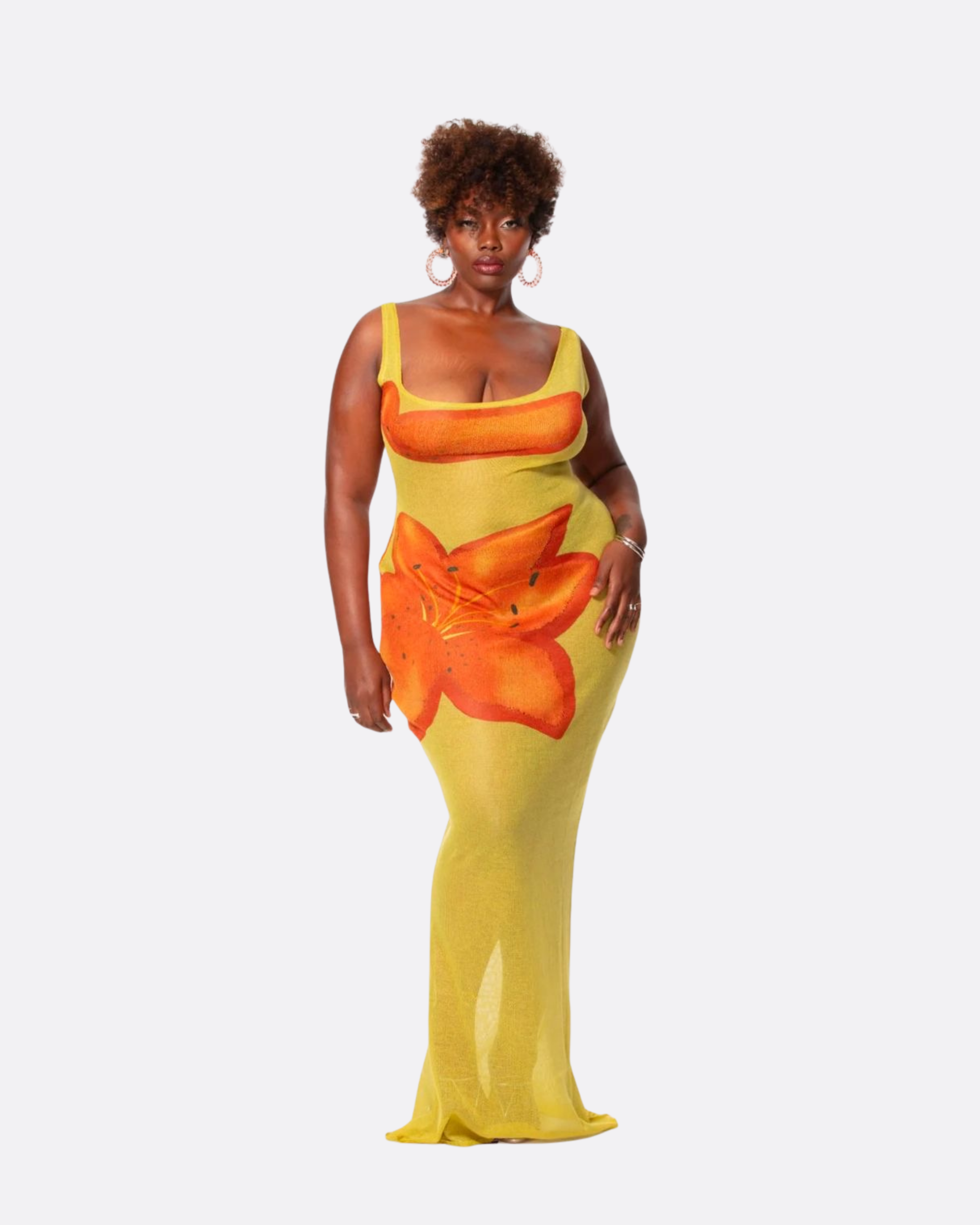 sheer bottom maxi dress Flora Sheer Maxi XL / Chartreuse