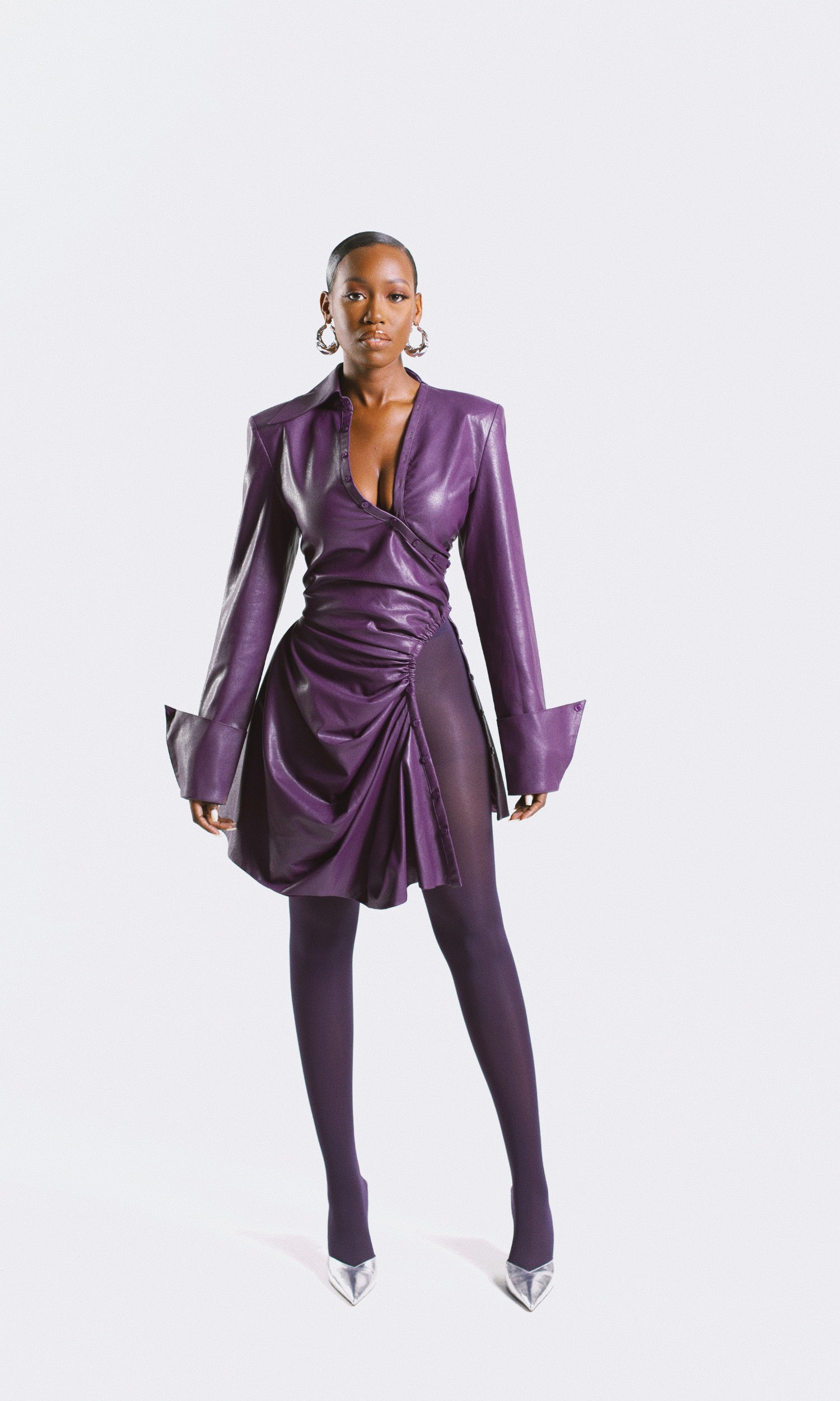 Raven Vegan Leather Dress XS / Deep Purple Raven Vegan Leather Dress XS / Deep Purple