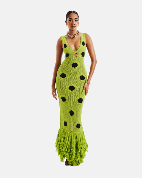 Harper Maxi Dress Olive Polka Dot / XL Harper Maxi Dress Olive Polka Dot / XL