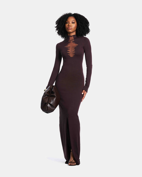 kallan knit dress brown Kallan Knit Dress - Brown