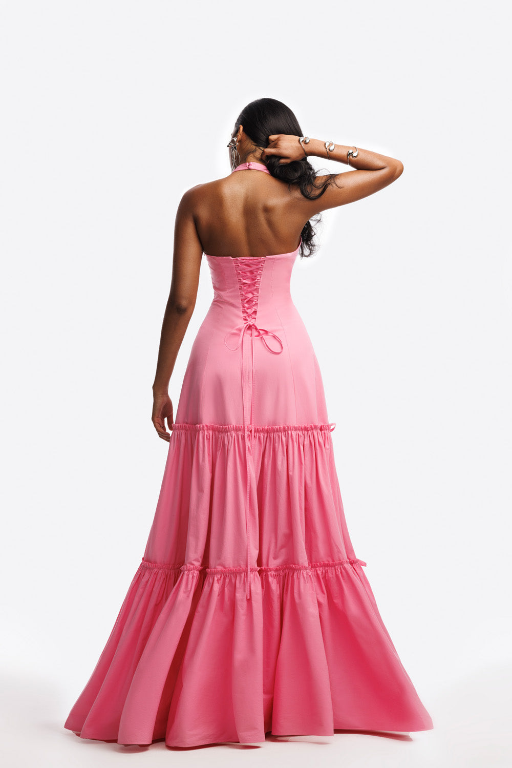 hanifa pink dress Clara Knit Maxi