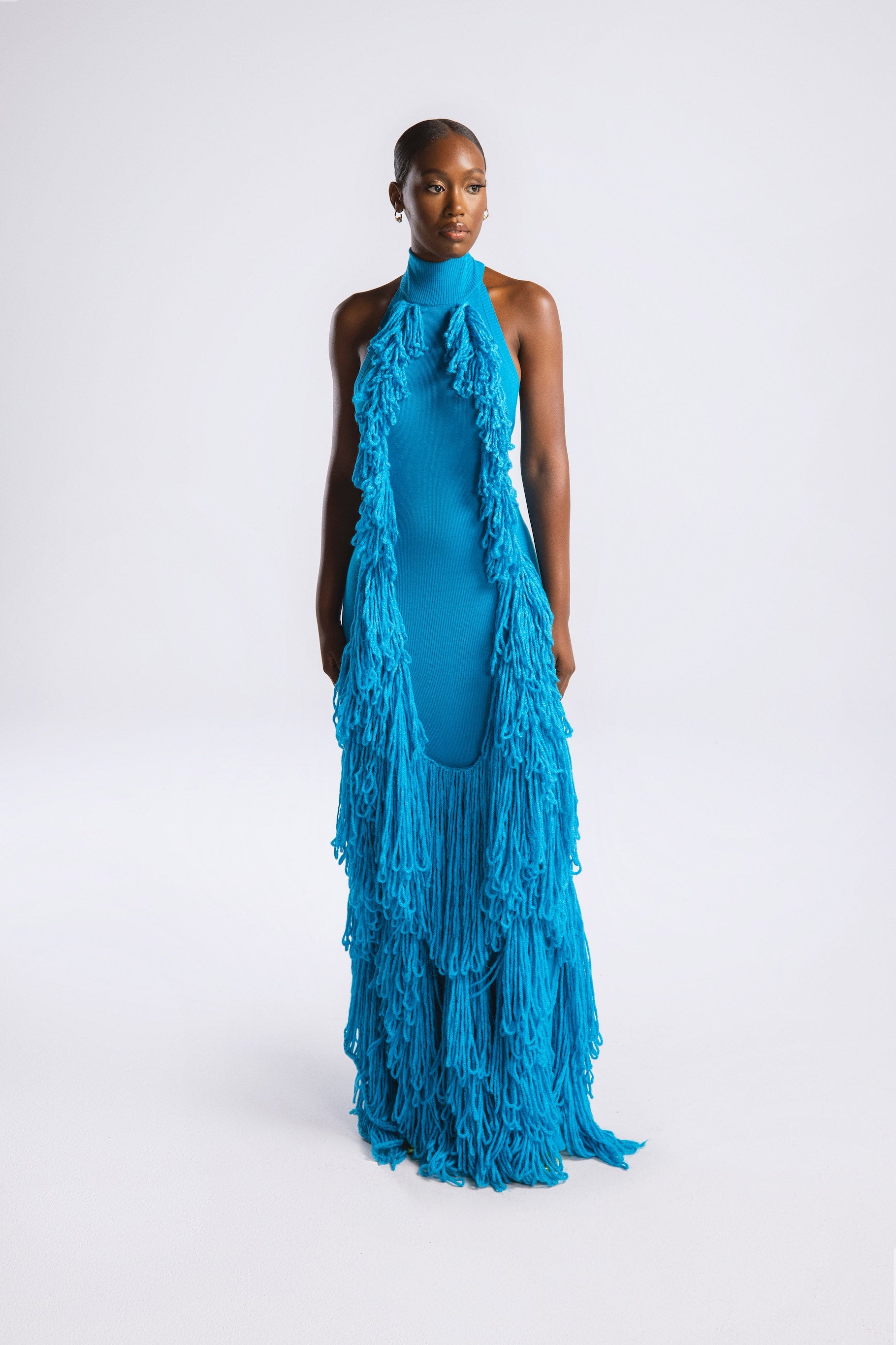 Mina Tassel Knit Gown Sample Sale